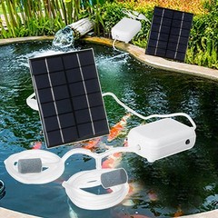 Outdoor Fish Pond Solar Oxygen Pump 2W 6V with Air Stones and Tubing Kit