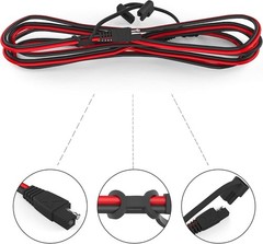 Heavy Duty 3FT SAE Male-to-Male Cable for Safe Solar & Automotive Connections