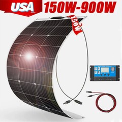 150w 900w 12v Mono Semi-Flexible Solar Panel Kit for RV/Car Battery/Home Camping
