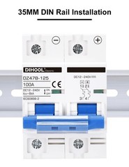 DIHOOL DC Circuit Breaker,100A 2 Pole,12V to 240 Volt Solar Disconnect Switch,DI