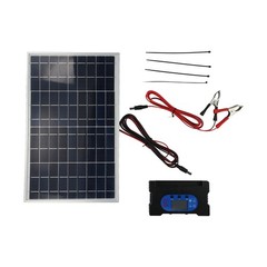 10W Solar Panel Kit with Controller and Crocodile Clip for Outdoor Use