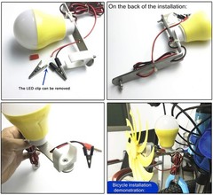 Mini Wind Turbine Generator DC Motor Kit DIY Power Science Experiment LED Model