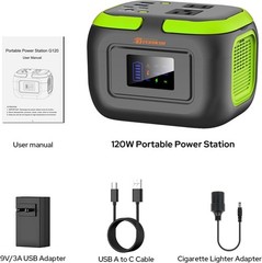 120W Portable Power Station, 97.6Wh Battery Pack with AC Outlet & USB-C