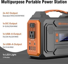 Versatile 300W Solar Powered Generator with Multiple Outputs for Adventurers