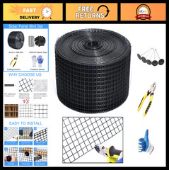 Solar Panel Critter Guard Roll Kit – 6in x 100ft PVC Pigeon Barrier Netting, 120