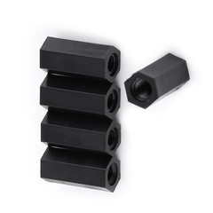 100Pcs Black M3x12mm Female Hex Threaded Spacer Standoff