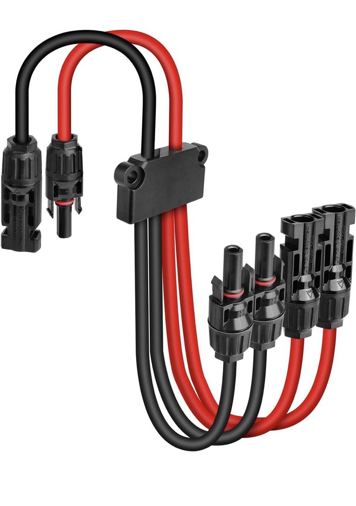 Solar Connectors Cable for 2 Solar Panels,IP68 Waterproof Y Branch