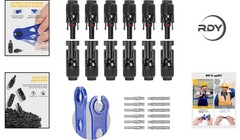 6 Pairs Waterproof Solar Connectors with 30A Spanners – Male/Female 10AWG