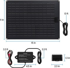 Solar Battery Charger Maintainer, Zuomeng 20W Solar Panel Kit for Dump Trailer B