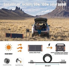 30Ft Extension Cable 14AWG DC7909 Solar Extension Cable fit Jackery/Anker/BLU…