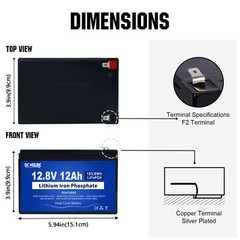 12V 10AH 12Ah LiFePO4 Lithium Battery 15A BMS Up to 15000+ Cycles for RV Home
