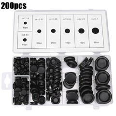 200PCS Assorted Rubber Grommets for Hydraulic Air Gas and Water Pipe Lines