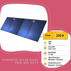 200W Portable Solar Panel Kit Battery Charger Generator Foldable Camping RV Car