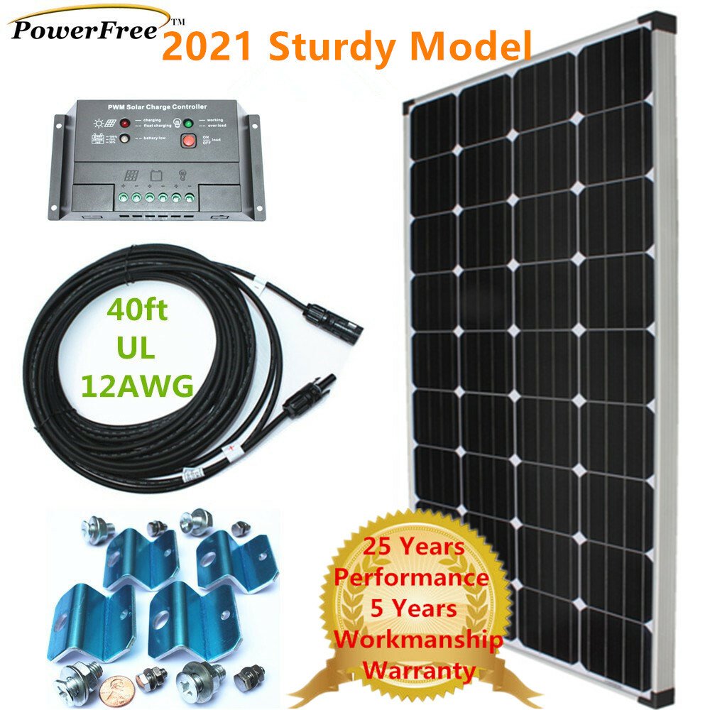 COMPLETE KIT 100w 100 Watt Premium Mono Solar Panel for12v Battery RV Boat
