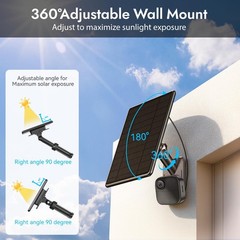 6W Solar Panel for Blink Camera – Waterproof Charging Mount, 360° Adjustable, Hi