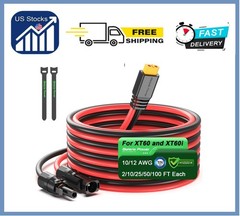 Bateria Power Solar to XT60 Charge Extension Cable 10AWG 10Ft, Solar Connector