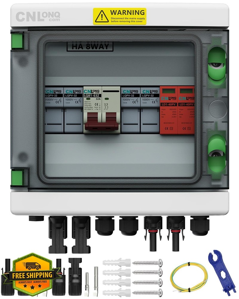 CNLonQcom 2 String Solar PV Combiner Box 2in 15A 1out 32A 500V