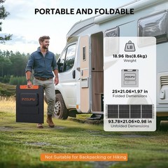 ZOUPW 200W Portable Solar Panel ETFE Foldable Solar Charger for Power Stations