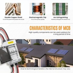 Solar Panels Disconnect Switch 30A 1000VDC PV Shut Off Switch 2 String Circui…