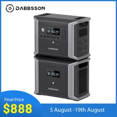 Dabbsson 3030Wh Portable Power Station Solar Generator +Extra Battery Camping RV