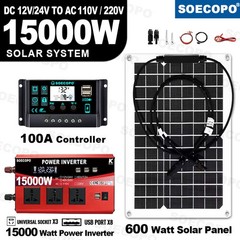 SOECOPO 15000W Peak Solar System Kit Flexible Panel 100A Controller8S