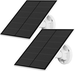 2-PK Solar Panels for Security Camera – 5W Micro USB and USB-C Port 9.8′ Cable