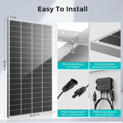 ECOBOSS 200 Watt Solar Panels, 12V 16BB N-Type Monocrystalline 200W White