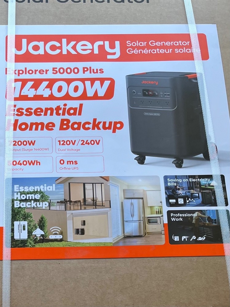 Jackery Explorer 5000 Plus Whole-Home Backup 5040Wh Solar Input