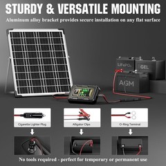 25W Solar Trickle Charger 12V Battery Maintainer | Solar Panel With MPPT Char…