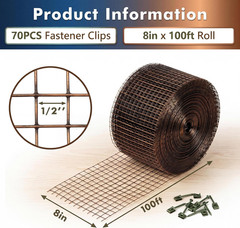 Solar Panel Bird Guard, 8In X 100Ft Rustproof Pvc-Coated Critter Guard Roll Kit