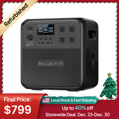 BLUETTI AC180T 1800W 1433Wh Power Station Swappable Battery Design for Trip