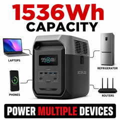 EcoFlow DELTA 3 1500 Portable Power Station 1536Wh 1800W Solar Generator