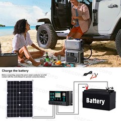 10000W Solar Kit 500W Panel 100A MPPT Controller DC Cable 12V/24V to 220V/110V