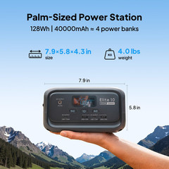 BLUETTI Elite 10 Mini Portable Power Station, 128Wh 200W Solar Generator | Fligh