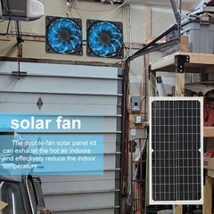 Solar Powered Fan Waterproof 30W Solar Panel Dual Exhaust Fan for Chicken Coop