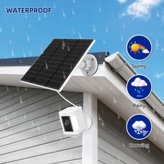 5W Solar Panel Charger for Wireless Outdoor Cameras, USB-C, Waterproof IP65, 10F