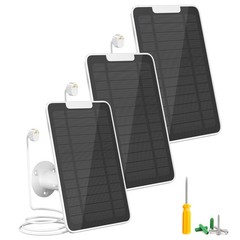 5W Solar Panel for Nest Camera – IP65 Waterproof, 13ft Cable, 3 Pack – Outdoor/I