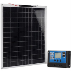 15 Watts Solar Panel Kit, High Efficiency Battery Charger with 50A Controller, 1