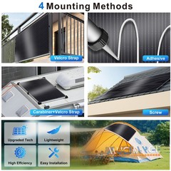 100W Watt Portable Solar Panel Kit Mono for RV/Camp/Boat 9BB Off-grid Flexible