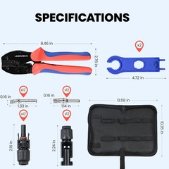 Lingchievo Solar Crimper Tool Kit with 12 PCS MC4 Connectors,2 Solar Connector S