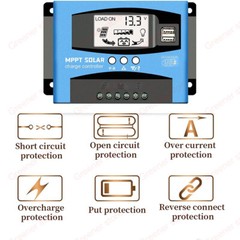 MPPT 30A 50A 60A 80A 100A Solar Panel Regulator Charge Controller Auto 12V/24V
