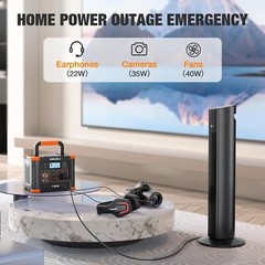 Portable Power Station 300W Peak 600W, 288Wh Solar Generator with 60W USB-C P…