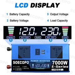 7000W Peak Solar System Kit Flexible Panel DC12V24V AC110V/220V Inverter 100A