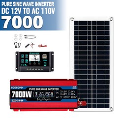 7000W Solar Kit | 200W Panel + 100A Controller | 12V to 110V/220V AC Inverter