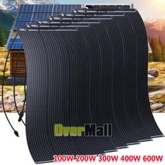 600W Flexible Portable Solar Panel 23.5% RV Rooftop Cabin Car Boat Home Camping