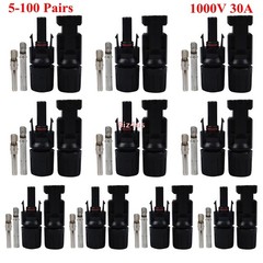 5/10/20/50/100Pairs 1000V 30A Male Female Solar Cable Connectors For Solar Panel