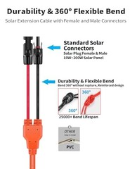 10FT MC4 to XT60 Solar Cable 12AWG Pure Copper for Power Stations & RVs