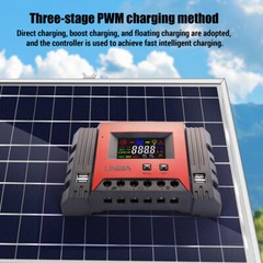 100A Auto MPPT Solar Charge Street Light Controller Solar Panel PV Regulator USB
