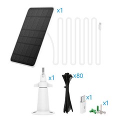2Pcs 5V Solar Panels For Wireless Camera for Eufy Eufycam Cam Micro USB & Type C