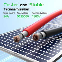 Solar Panel Wire 100Ft Black and 100Ft Red Kit, 10AWG (6Mm²) Solar Panel Extensi